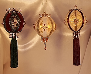 Burgundy Wine Christmas Ornaments Set of Three save 40% on the set